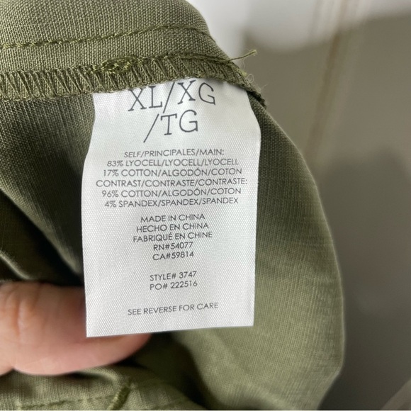 Cabi The Marathon Olive Green Lounge Drawstring Jogger Pants Sz XL 409 - Picture 8 of 9